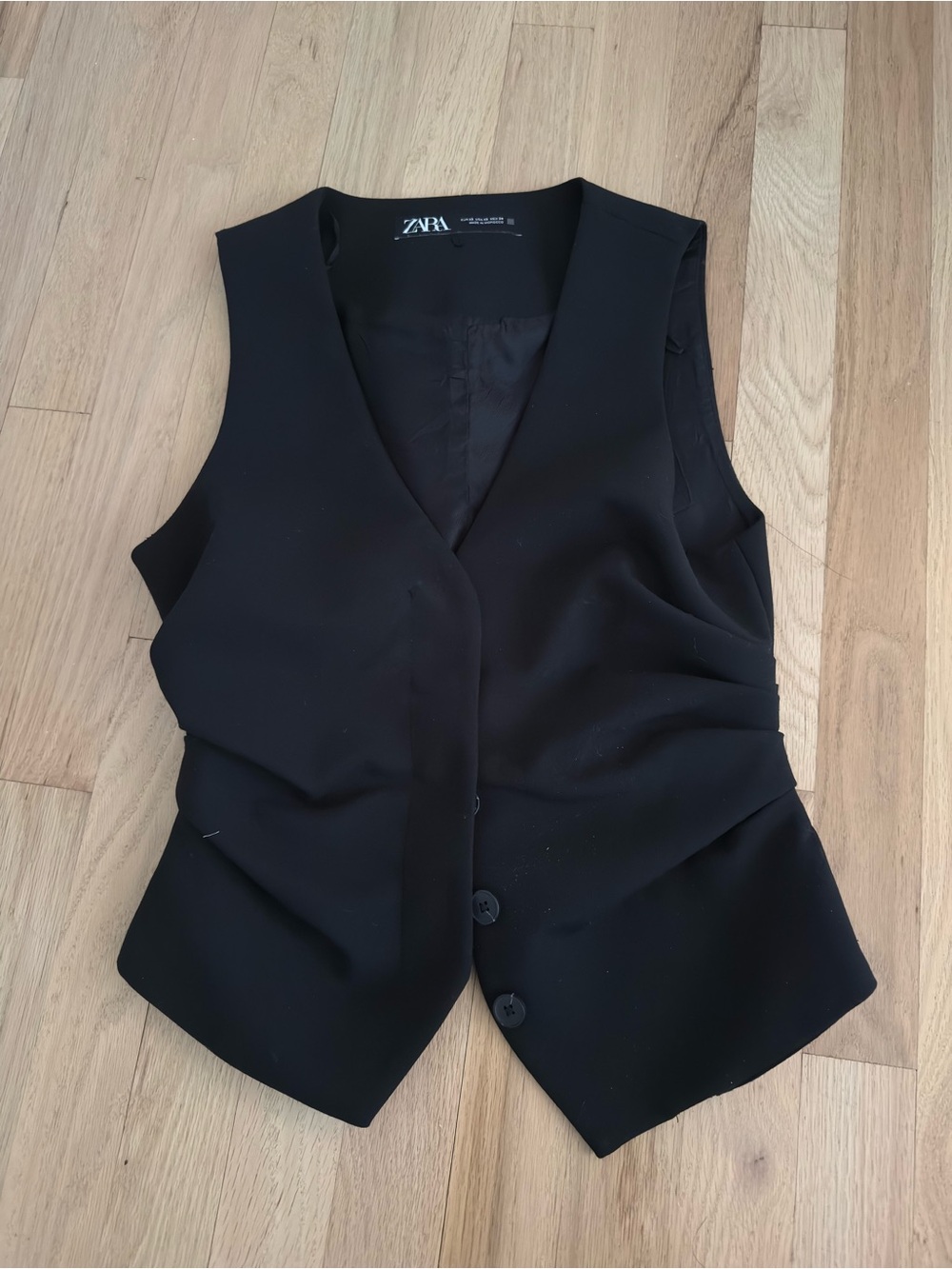 Zara Black V-Neck Buttoned Vest